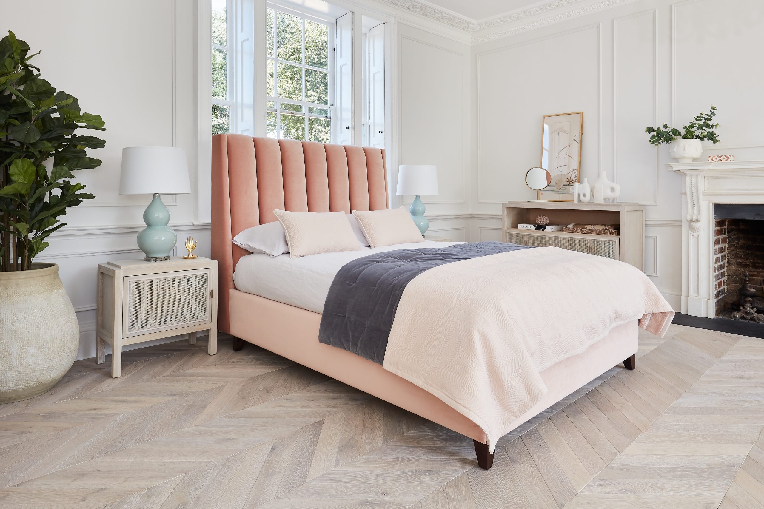 a luxuriously style bedroom lifestyle shot