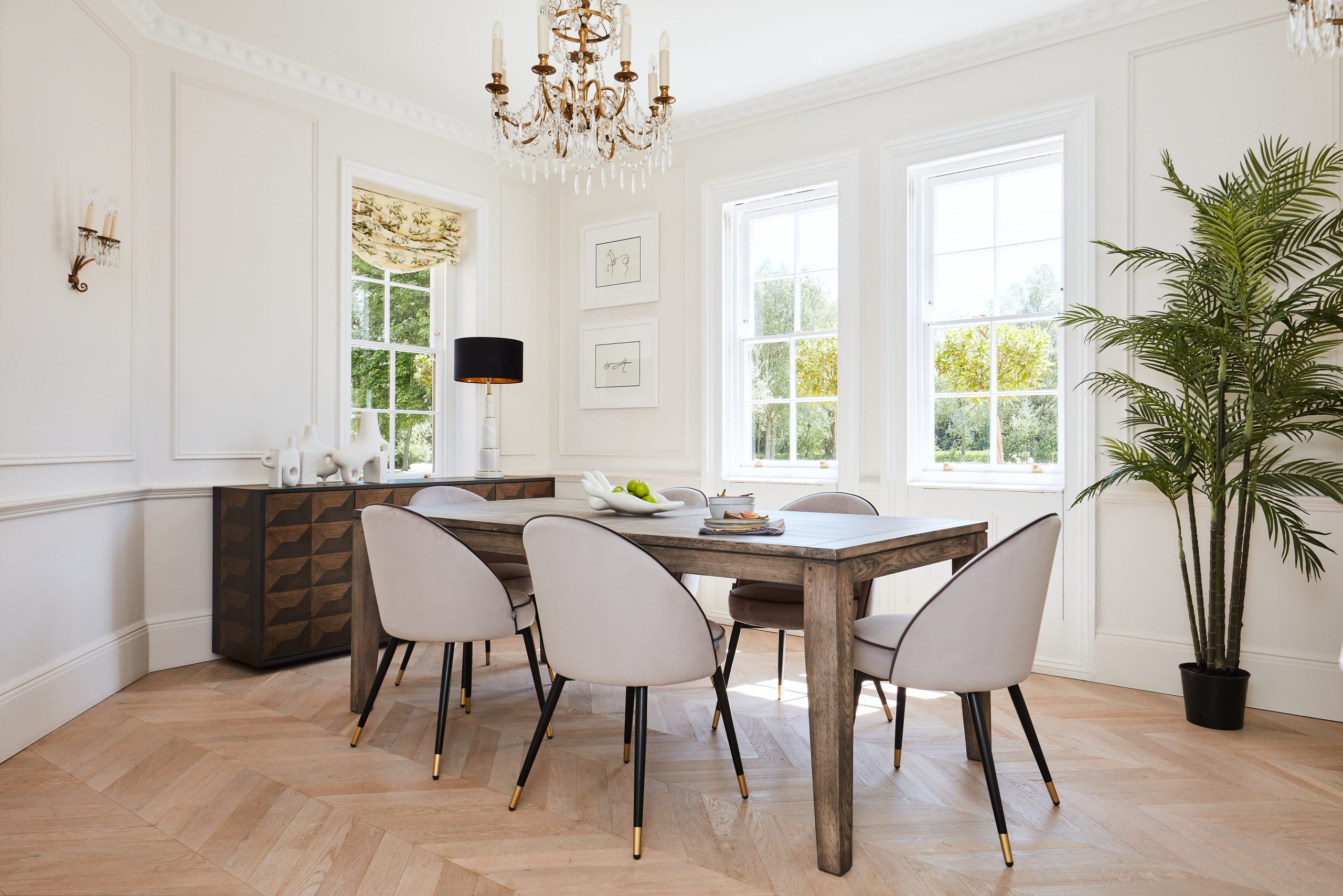 A luxurious contemporary lifestyle dining area
