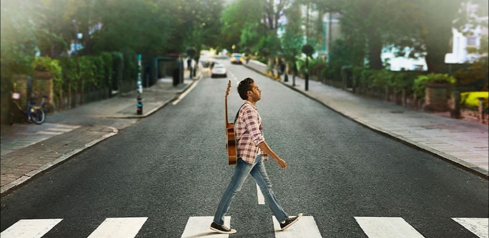 Yesterday movie poster man crossing road with guitar