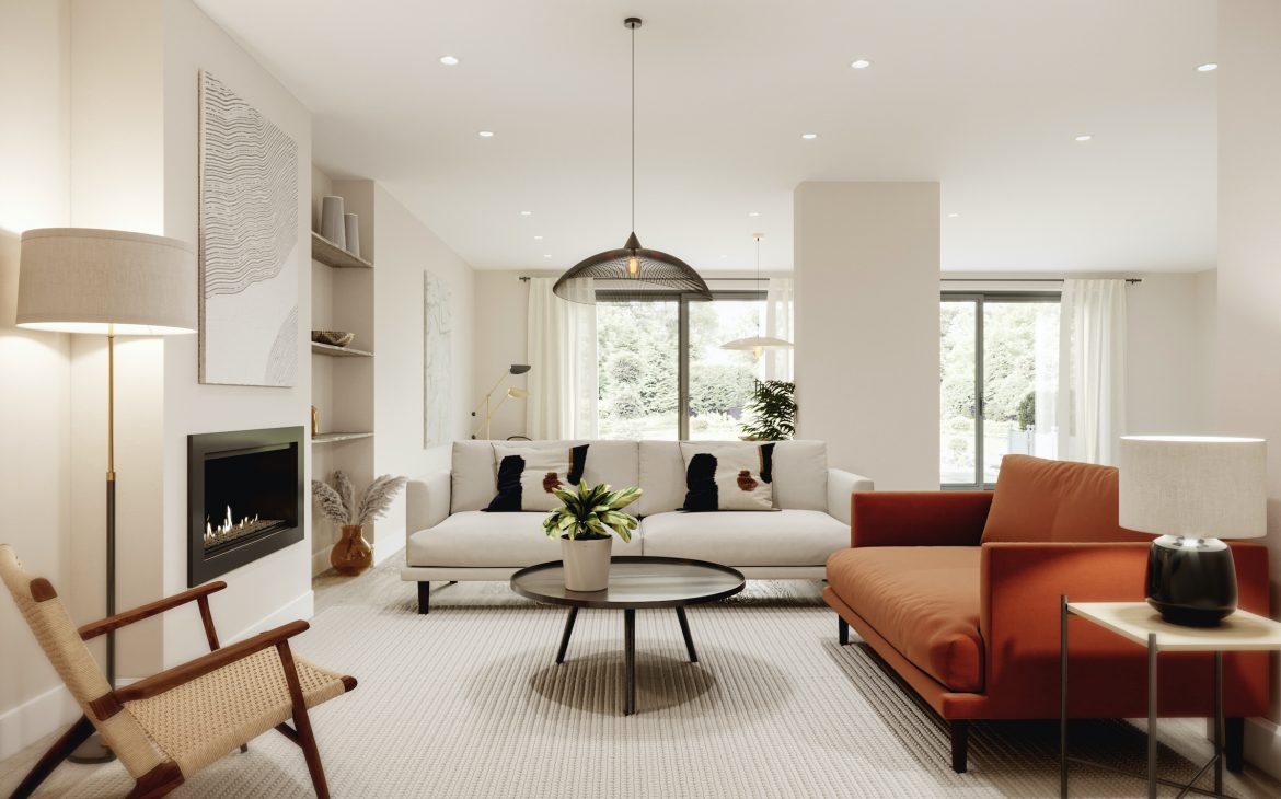 a mid-century modern living room