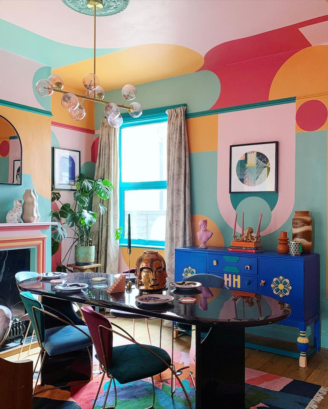 fabulous colourful dining area