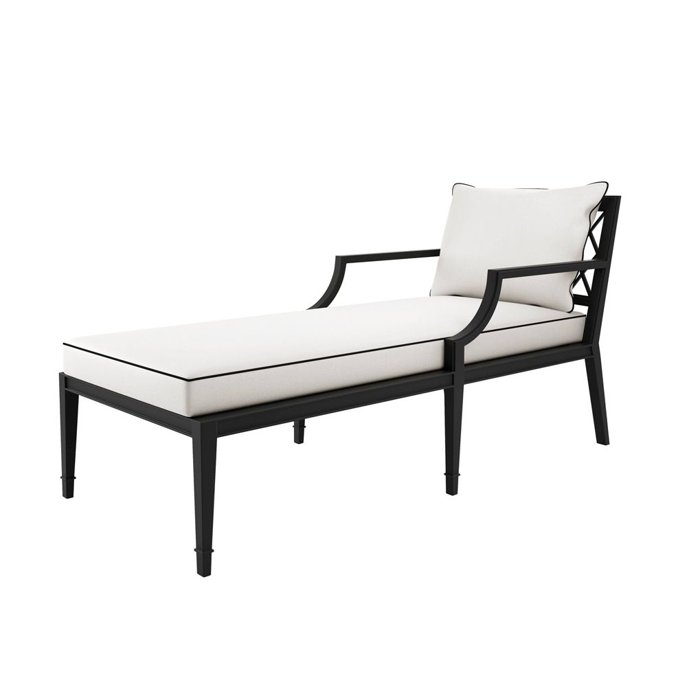 black and white garden chaise