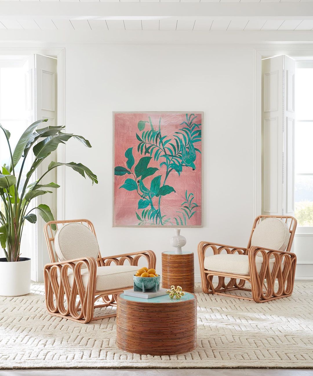 a stylish Riviera-themed interior space