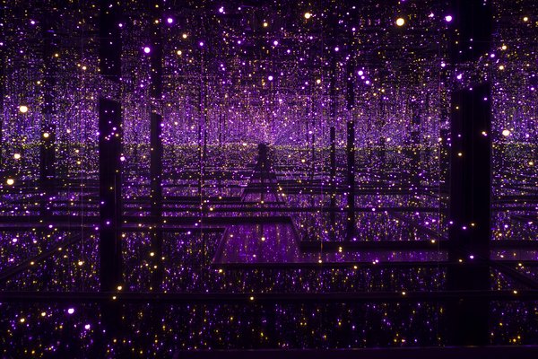 A multicoloured purple room of lights