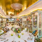 a luxurious floral restaurant