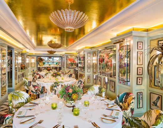 a luxurious floral restaurant