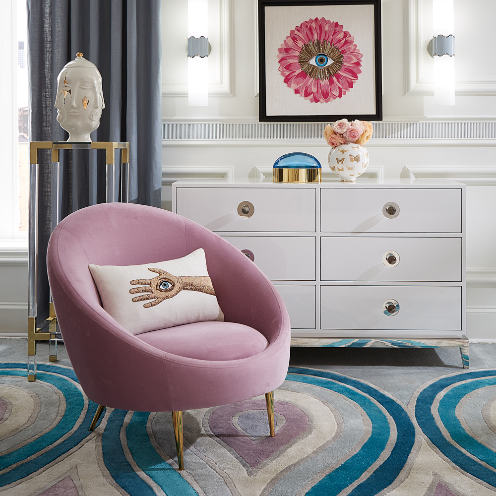 a luxurious lavender armchair