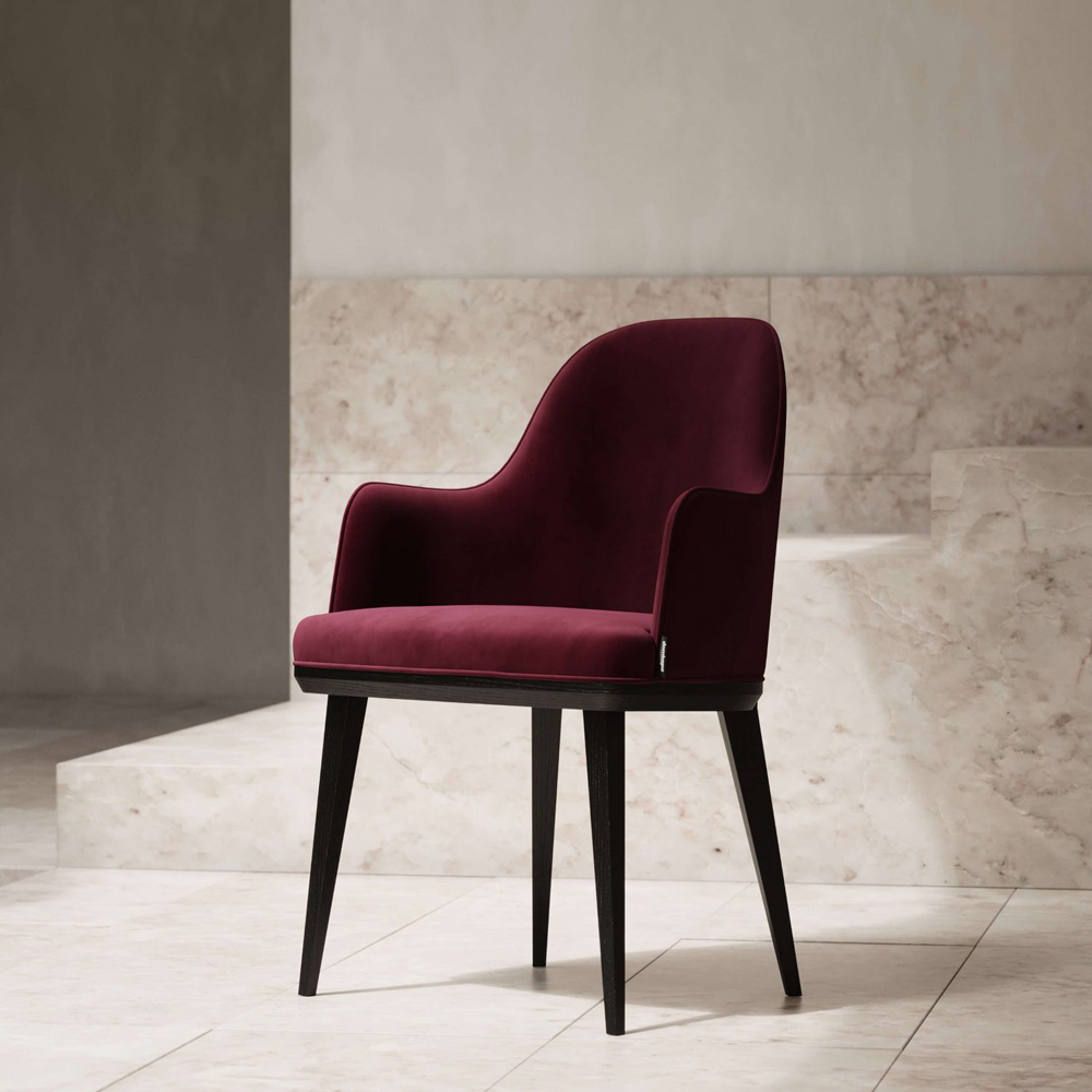 a sleek, contemporary dining chair