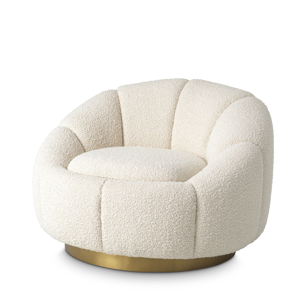 Eichholtz Inger Swivel Chair - Boucle Cream