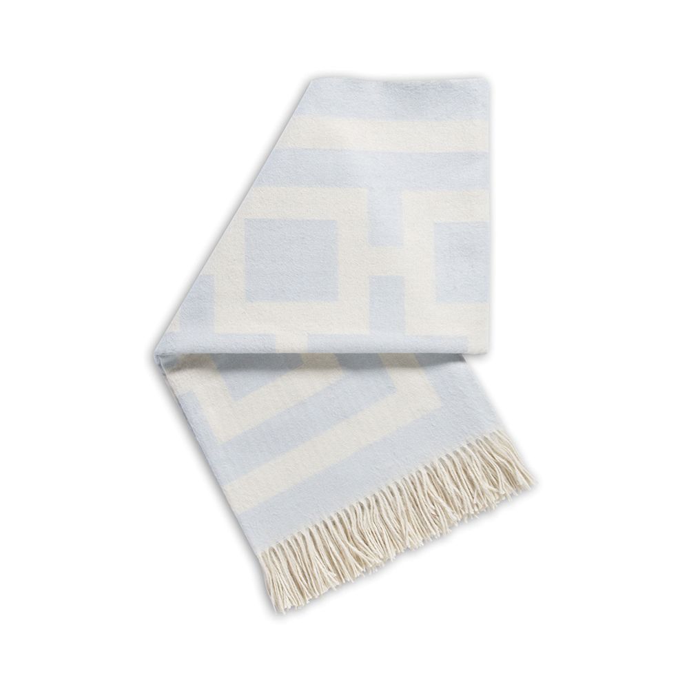 Jonathan Adler Nixon Alpaca Throw - Light Blue/Natural