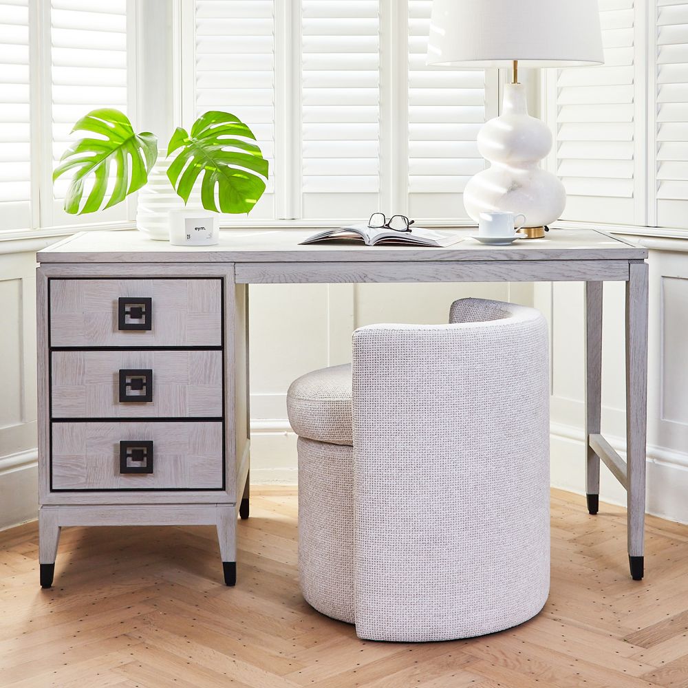 luxurious white wash desk in a luxurious workspace