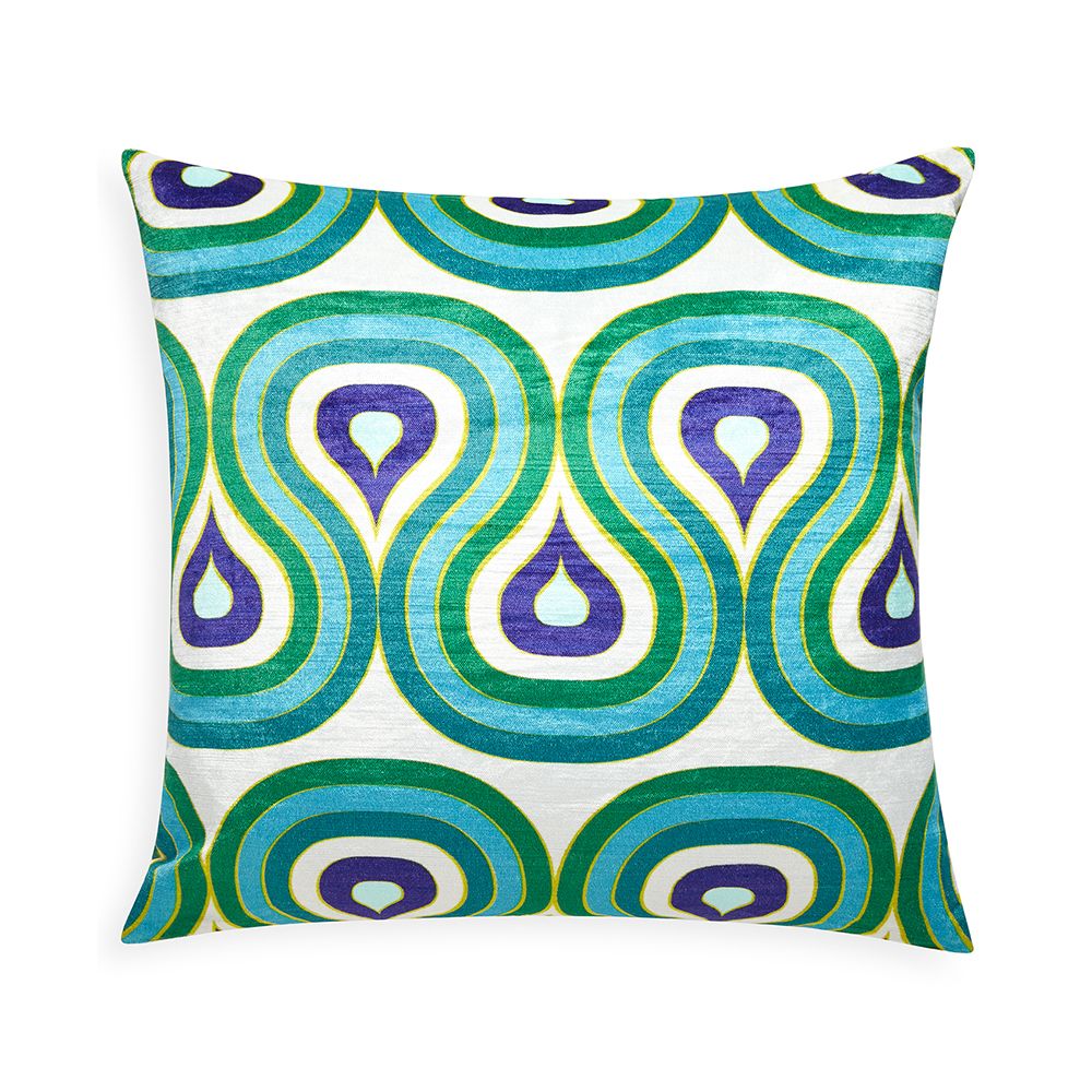 Jonathan Adler Milano Concentric Loops Cushion - Emerald/Navy