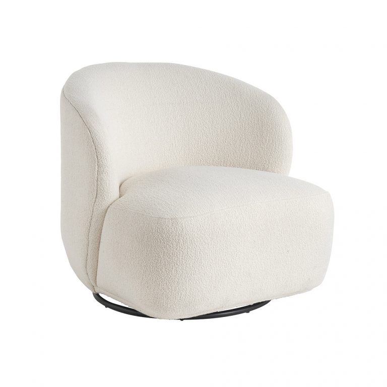 Lisette Swivel Armchair - Boucle Cream