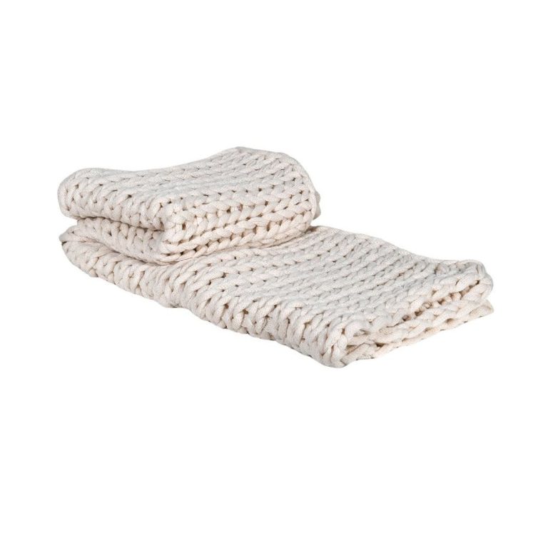 Stella Chunky Knit Throw - Cream