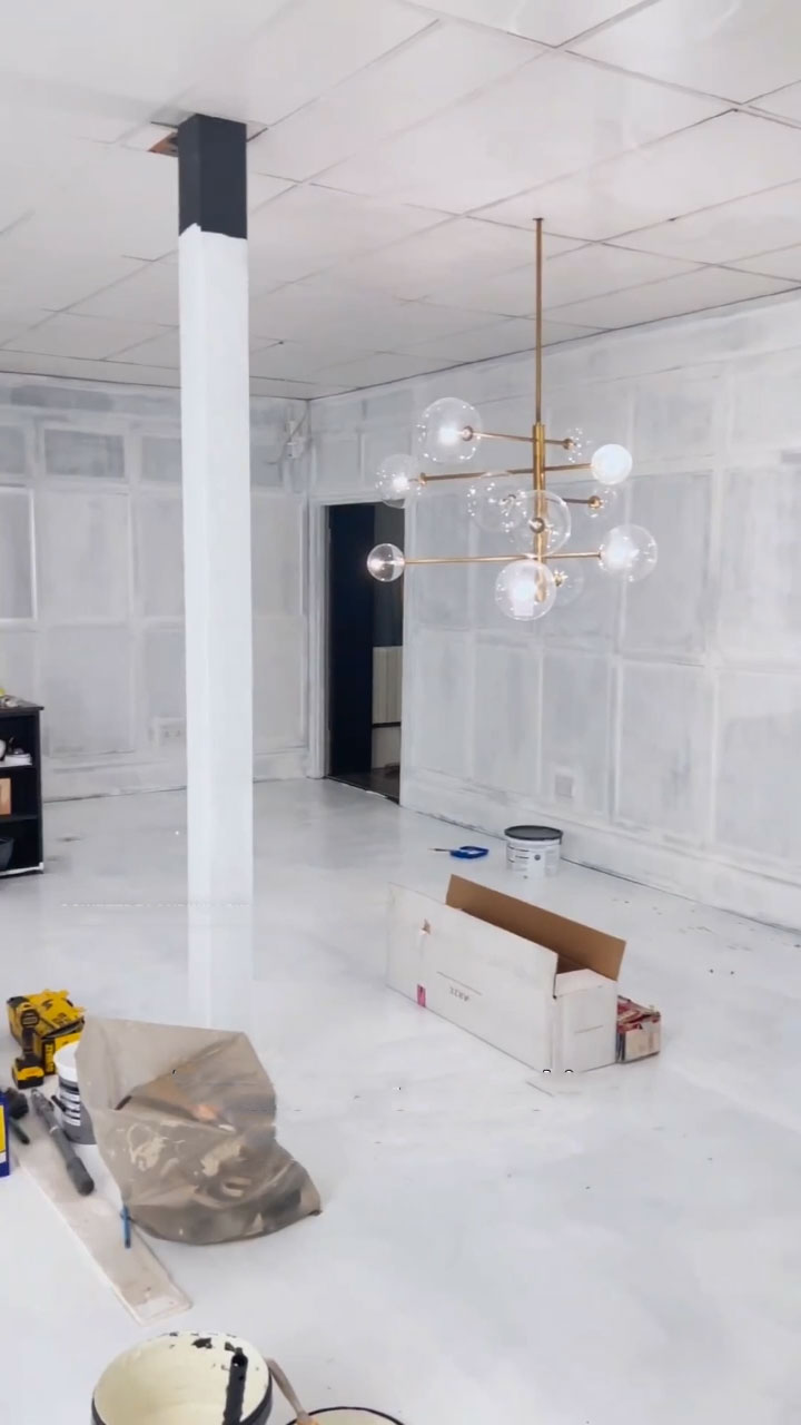Luxury showroom reveal during renovations