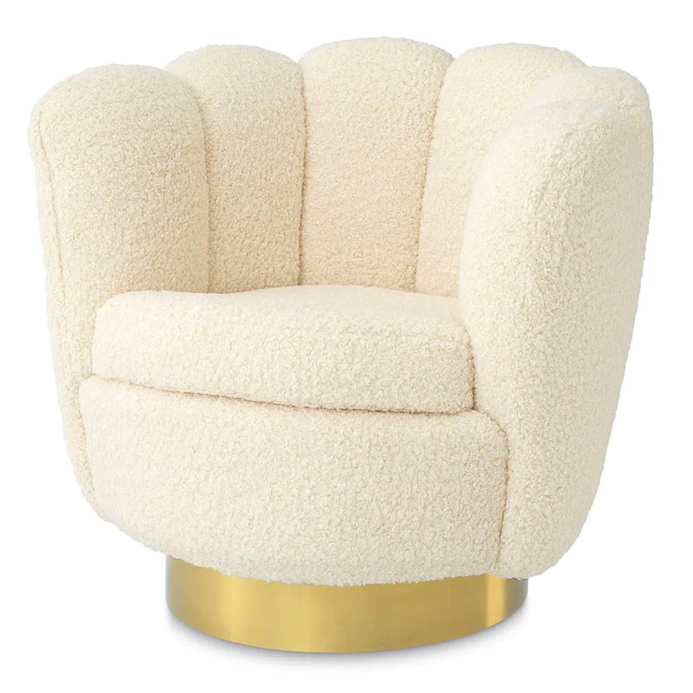 Eichholtz Mirage Swivel Chair - Faux Shearling