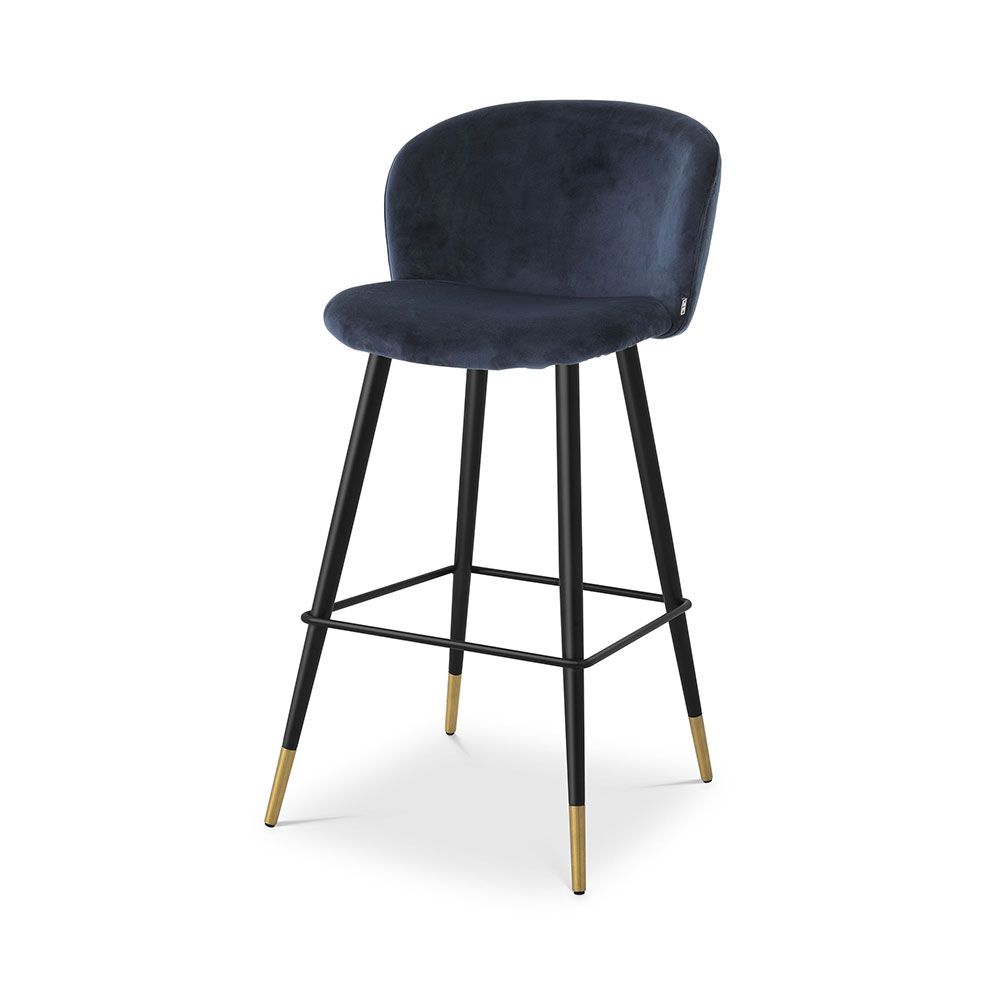 Volante Bar Stool - Savona Midnight Blue Velvet