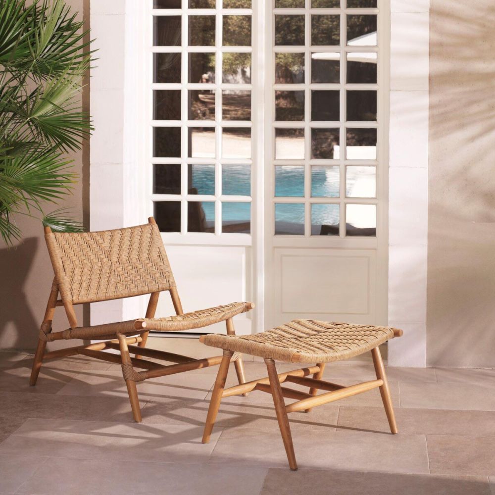 Eichholtz Laroc Outdoor Chair and Footstool