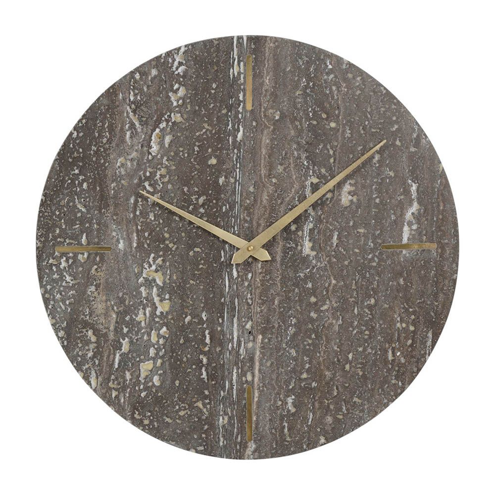 Tucker Wall Clock - Dark Travertine