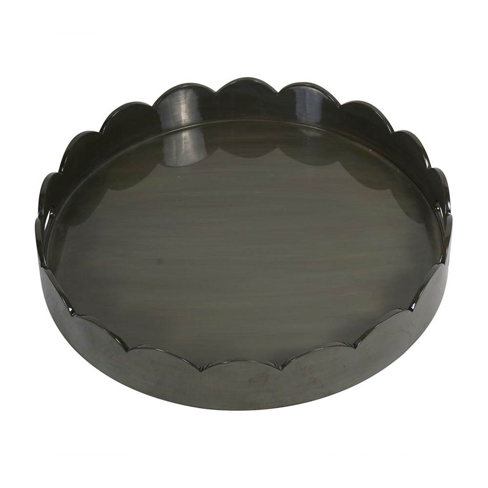 Dottie Scallop Edge Tray - Olive