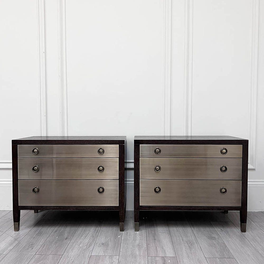 Clearance Bernhardt Clarendon Bedside Table - Burnished Brass - Set of 2