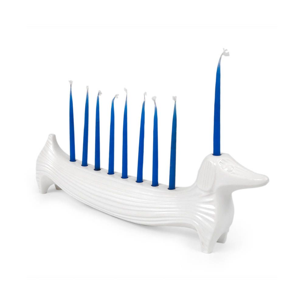 Ceramic Dachshund Menorah