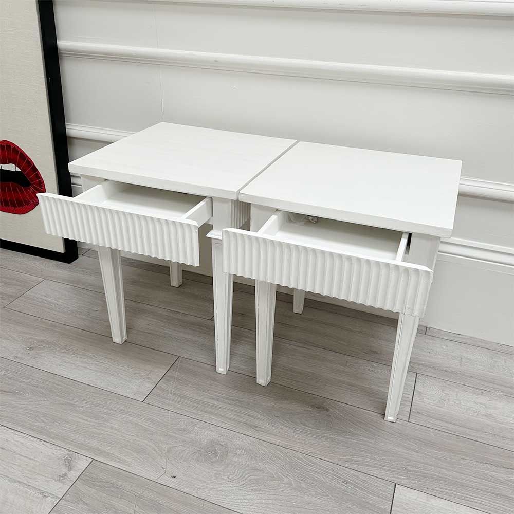 Ex-Display Bertrand Bedside Tables - Pair - White