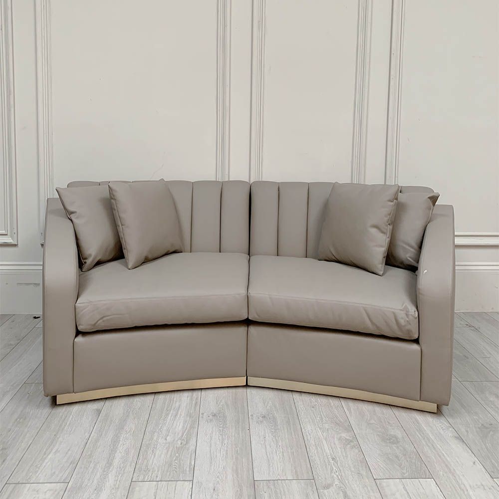 Clearance Marco Curved Sofa 2.5 Seater - Cobble Leather