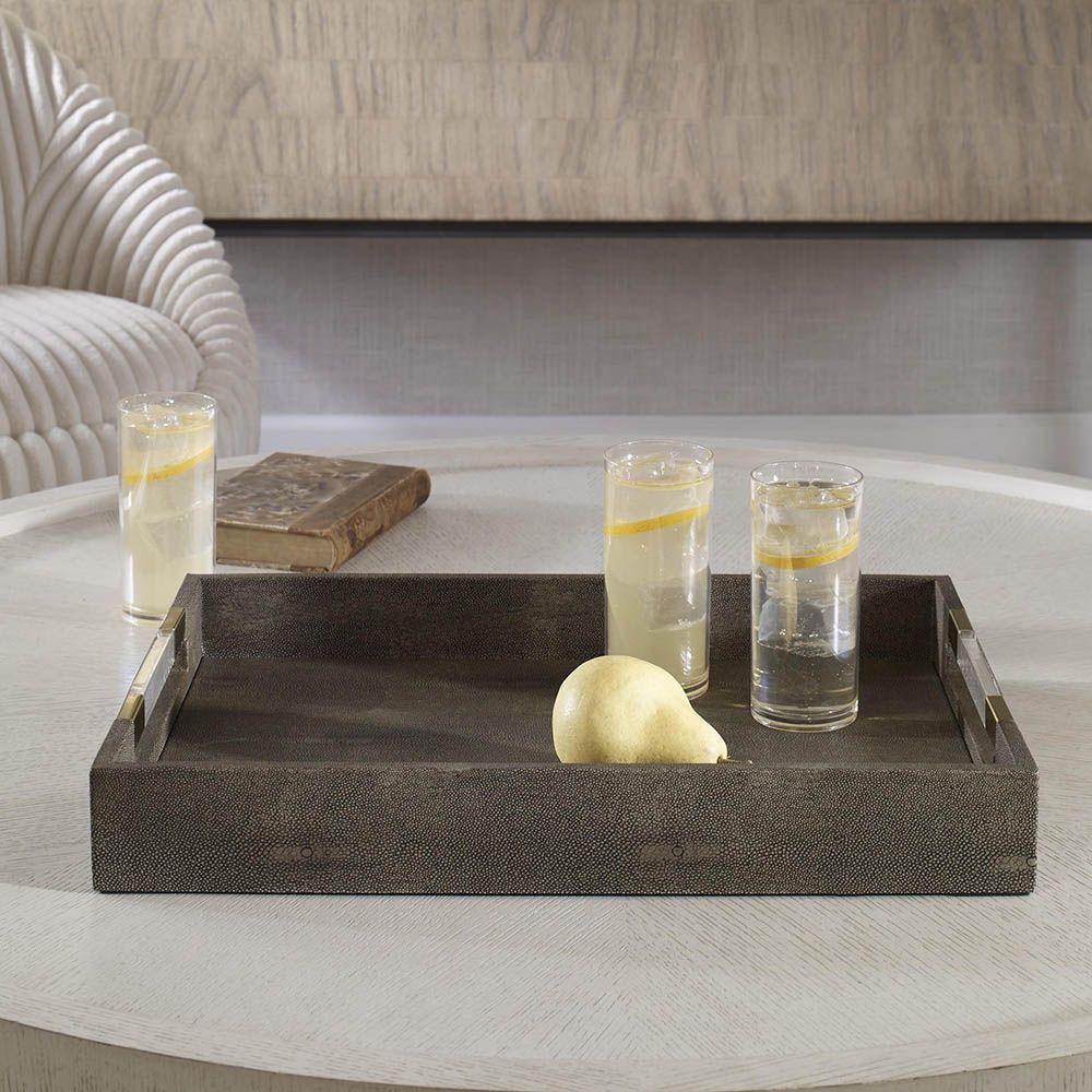 Uttermost Wessex Grey Shagreen Tray