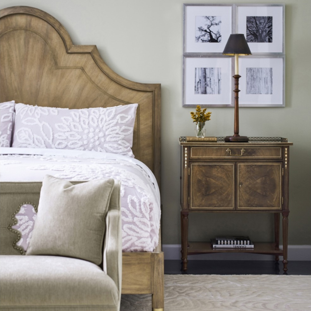 Bleached Walnut & Brass Bed - Super King