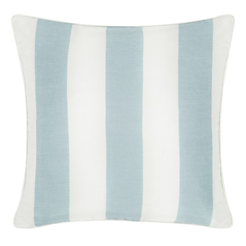 Cary Silk Square Cushion Piped Finish - Blue
