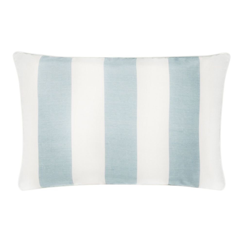 Cary Silk Rectangular Cushion Piped Finish - Blue