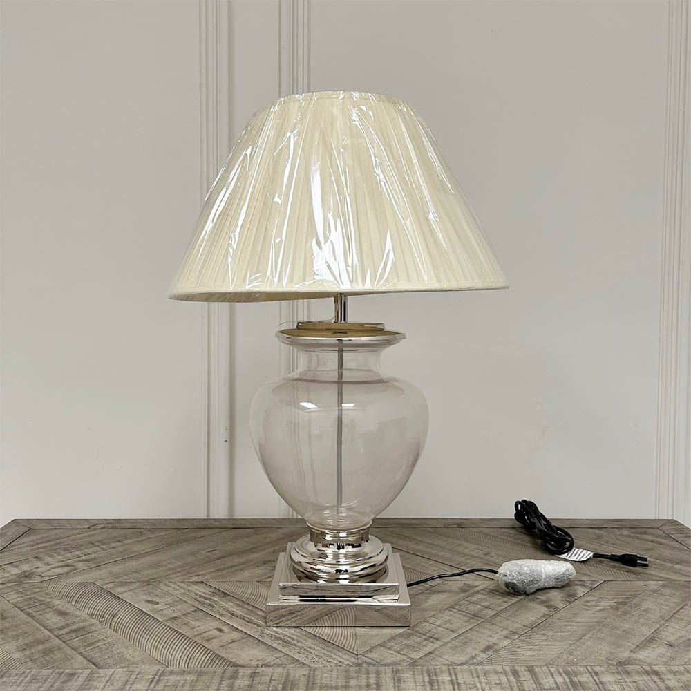 Clearance Nickel and Glass Lamp