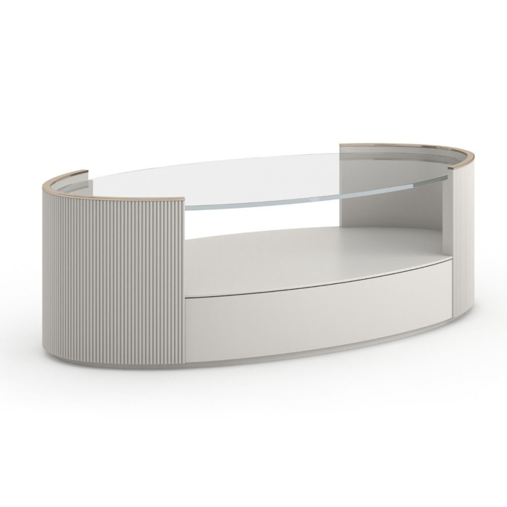 Love Oval Coffee Table - Matte Pearl