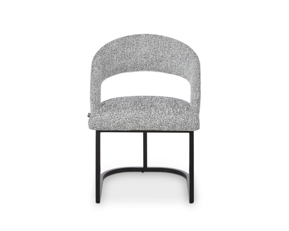 Alfie Dining Chair (Crib 5) - Talbot Freckle & Matt Black