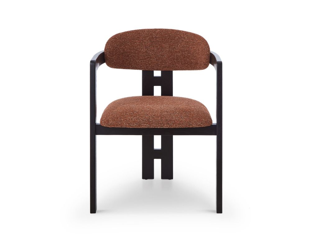 Neo Dining Chair (Crib 5) - Bari Chestnut Red & Matt Black