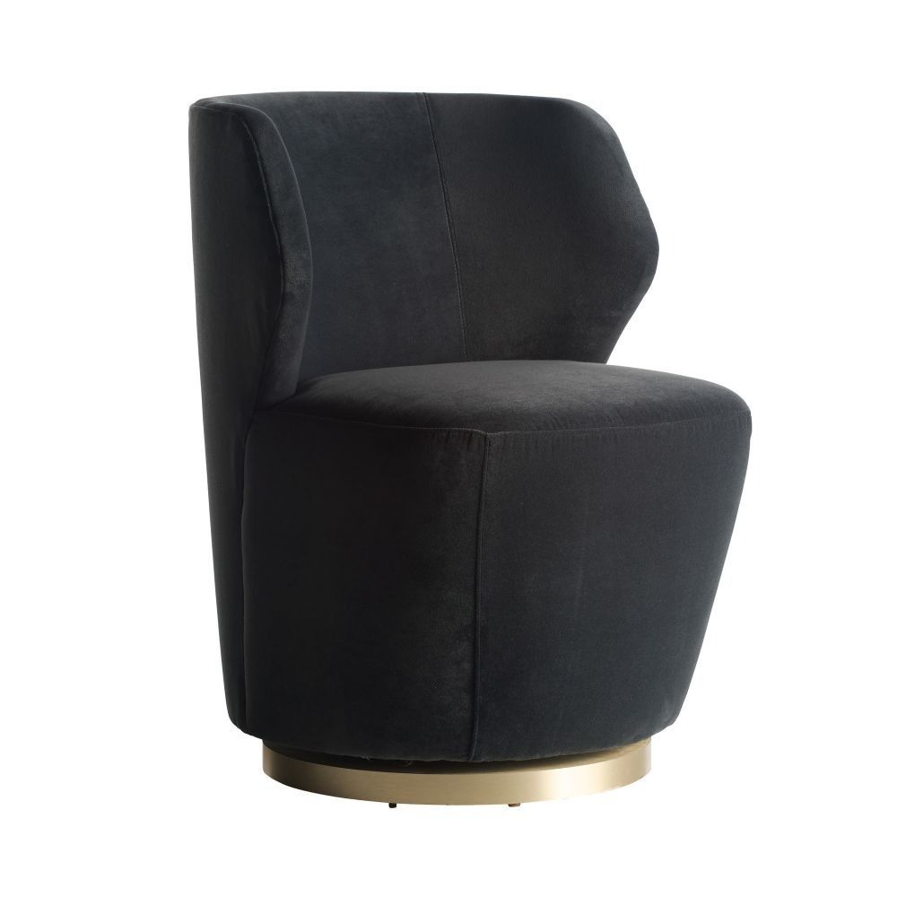 Poppy Swivel Chair - Midnight Grey Velvet