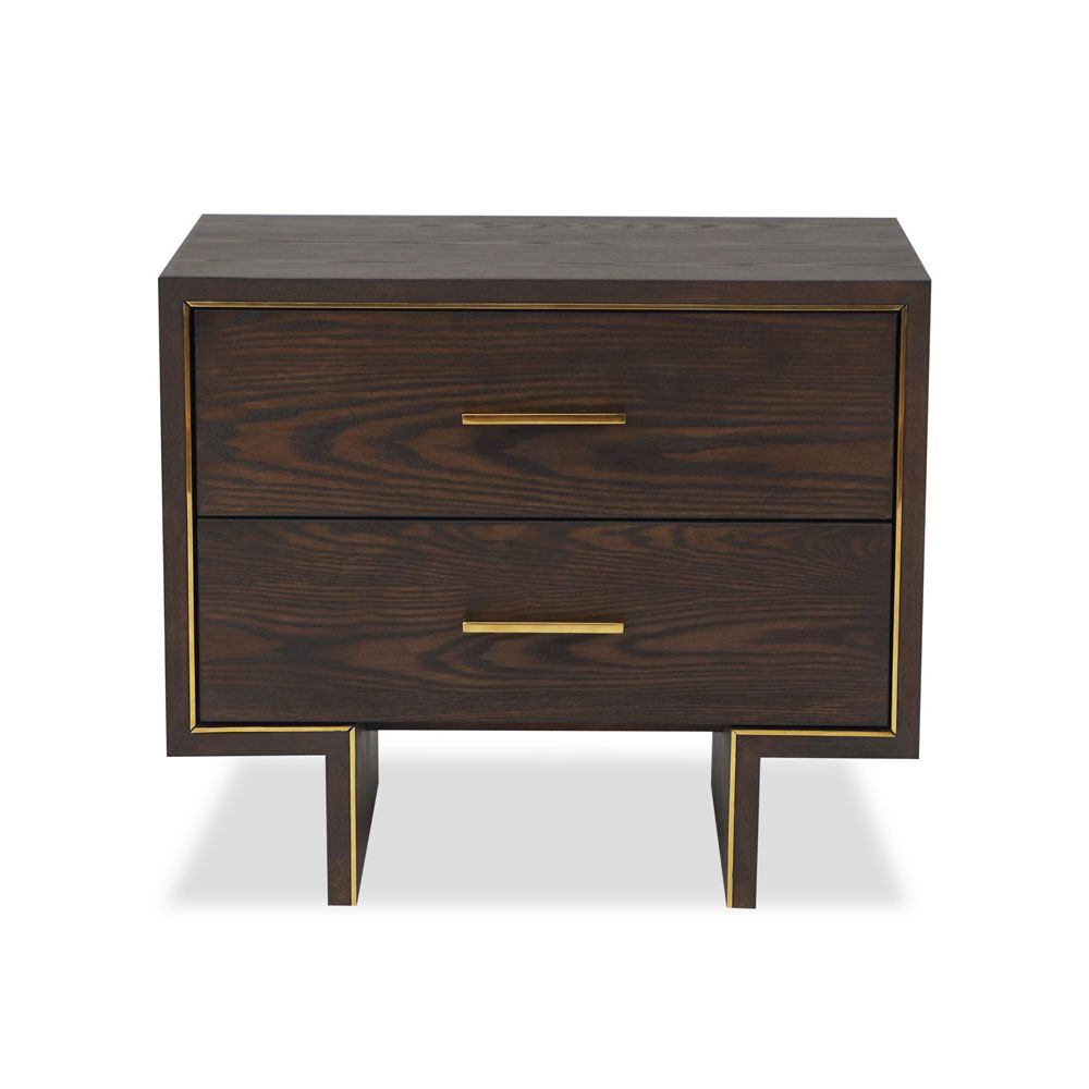 Tigur Bedside Table - Dark Brown