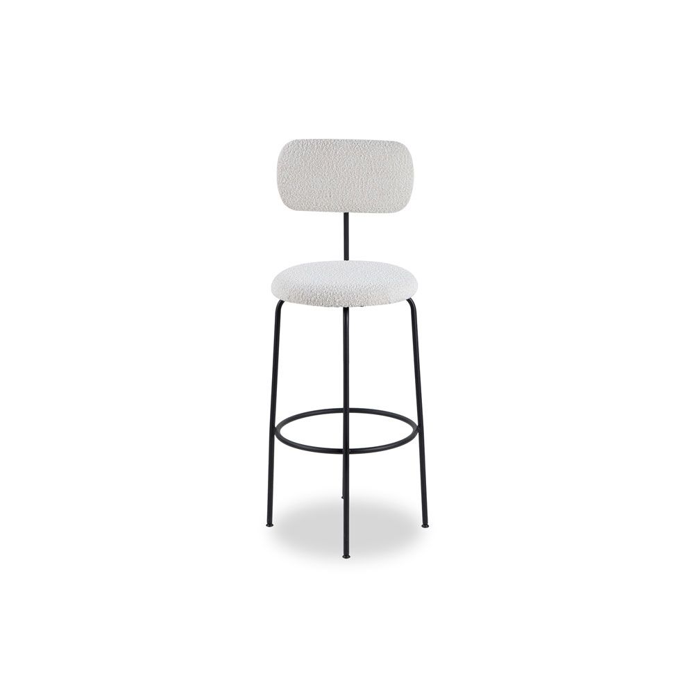 Seclus Bar Stool - Boucle Sand/Matte Black