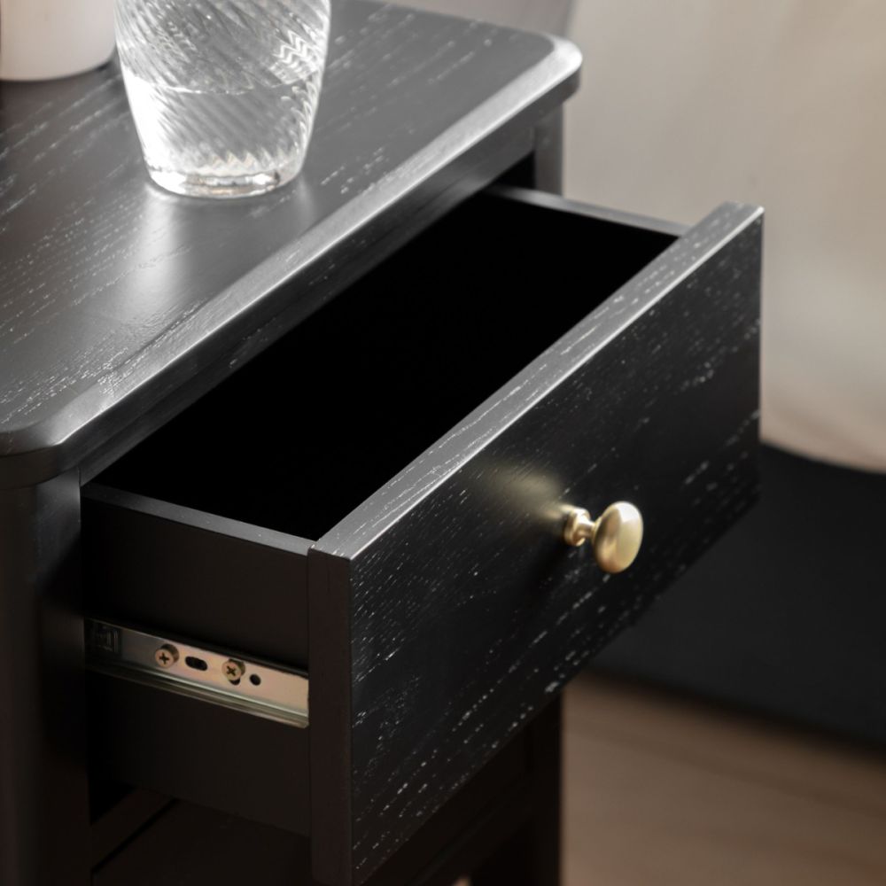 Scenia Bedside Table - Black