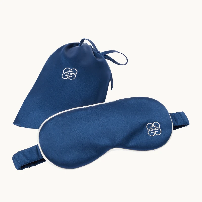 Striped Silk Laundry Bag - Navy