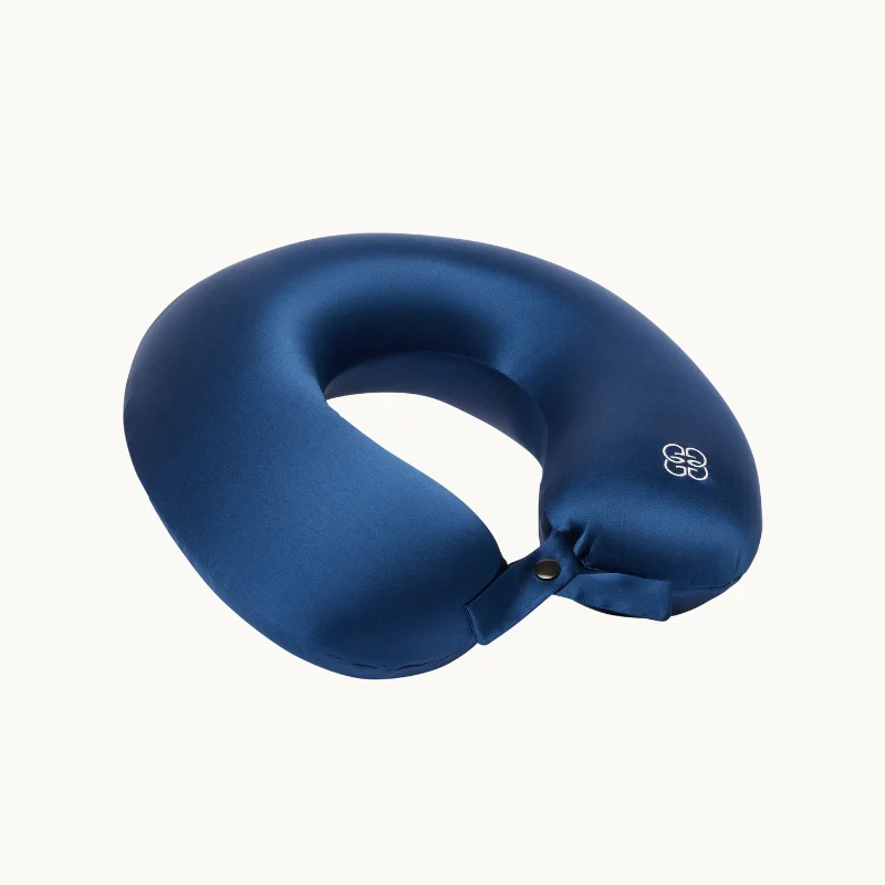 Silk Neck Pillow - Navy