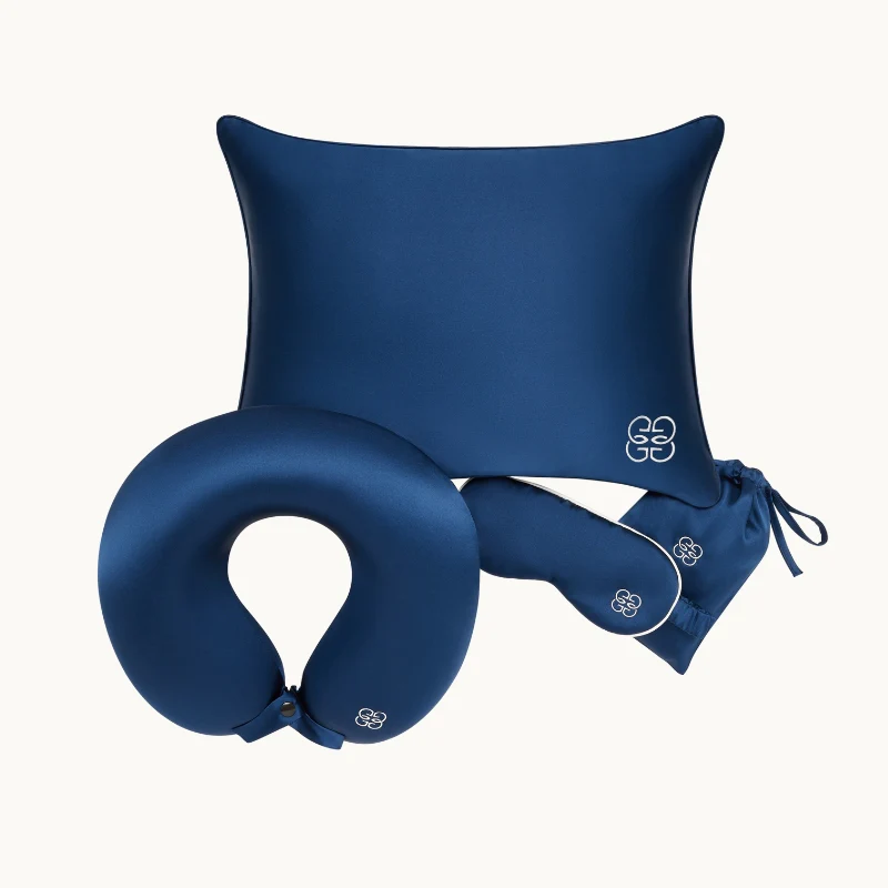 Silk Travel Pillow - Navy