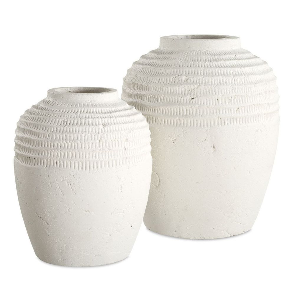 Luna Ridge White Ceramic Vases - Set of 2