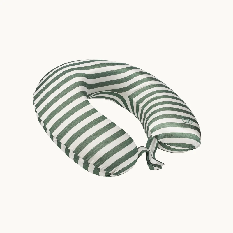 Striped Silk Laundry Bag - Green & White
