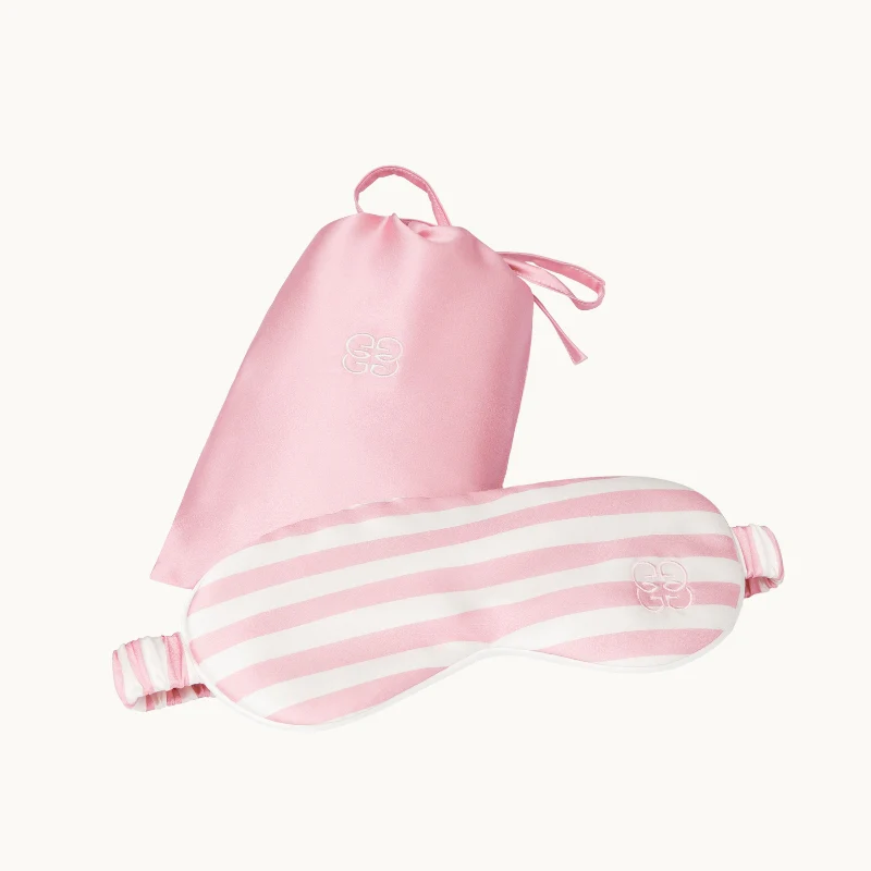 Striped Silk Laundry Bag - Pink & Ivory