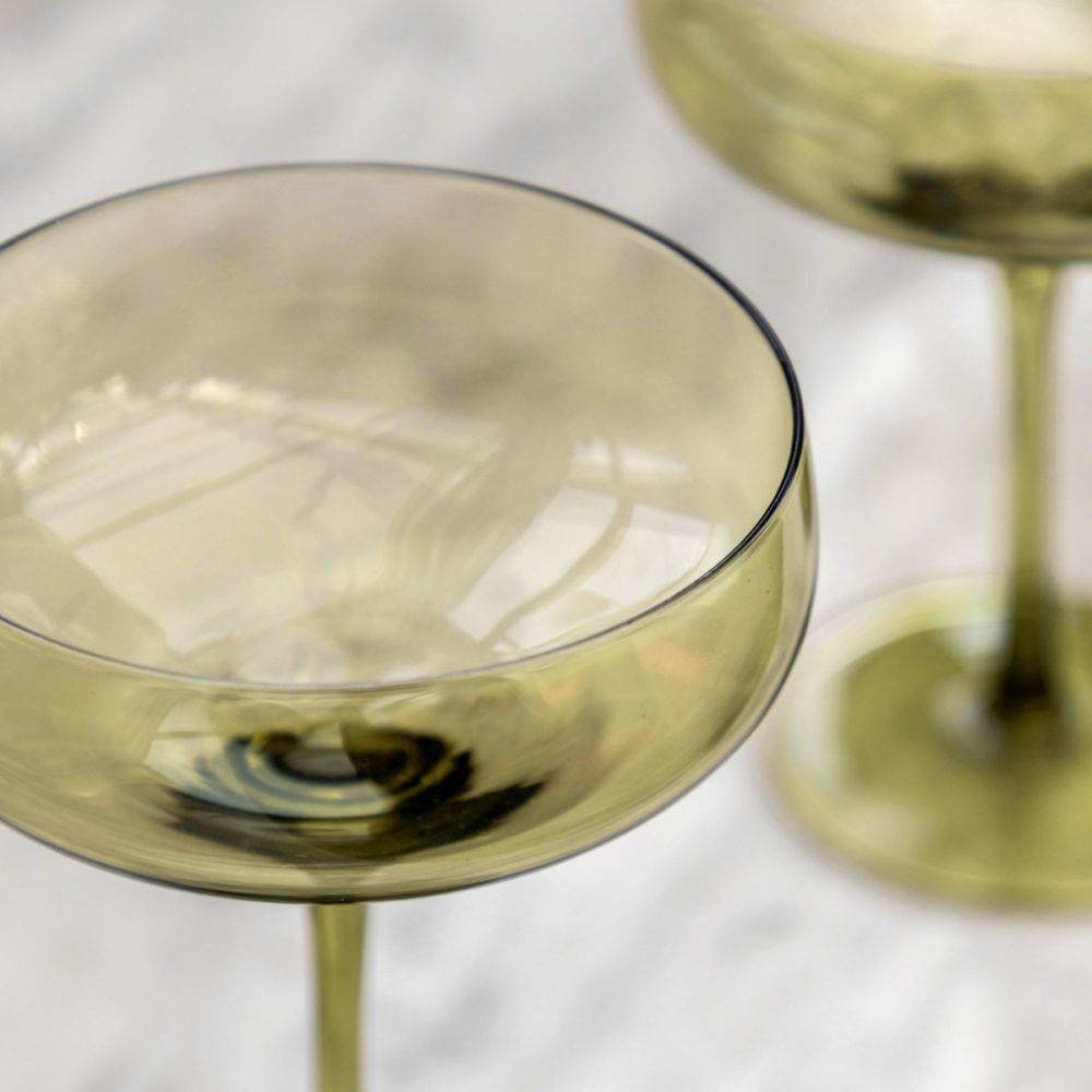 Orchard Coupe Glasses - Green