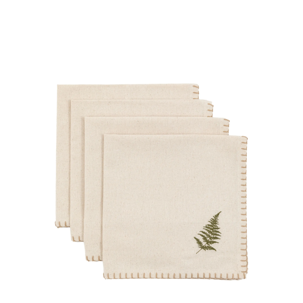 Fern Leaf Napkins - Set of 4