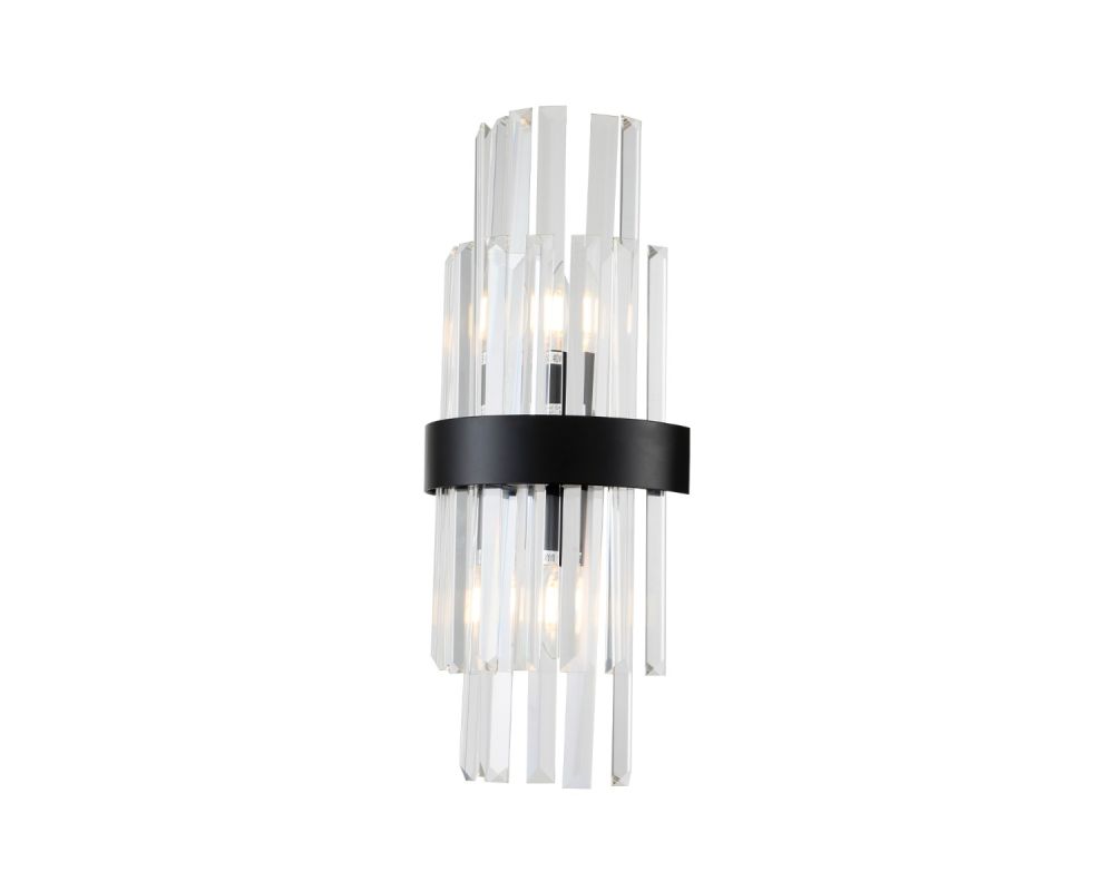 Regency Wall Lamp - Matte Black/Clear