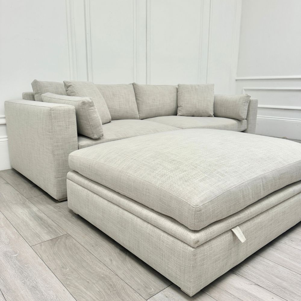 Clearance Lansdowne Sofa & Footstool - Olympia Linen